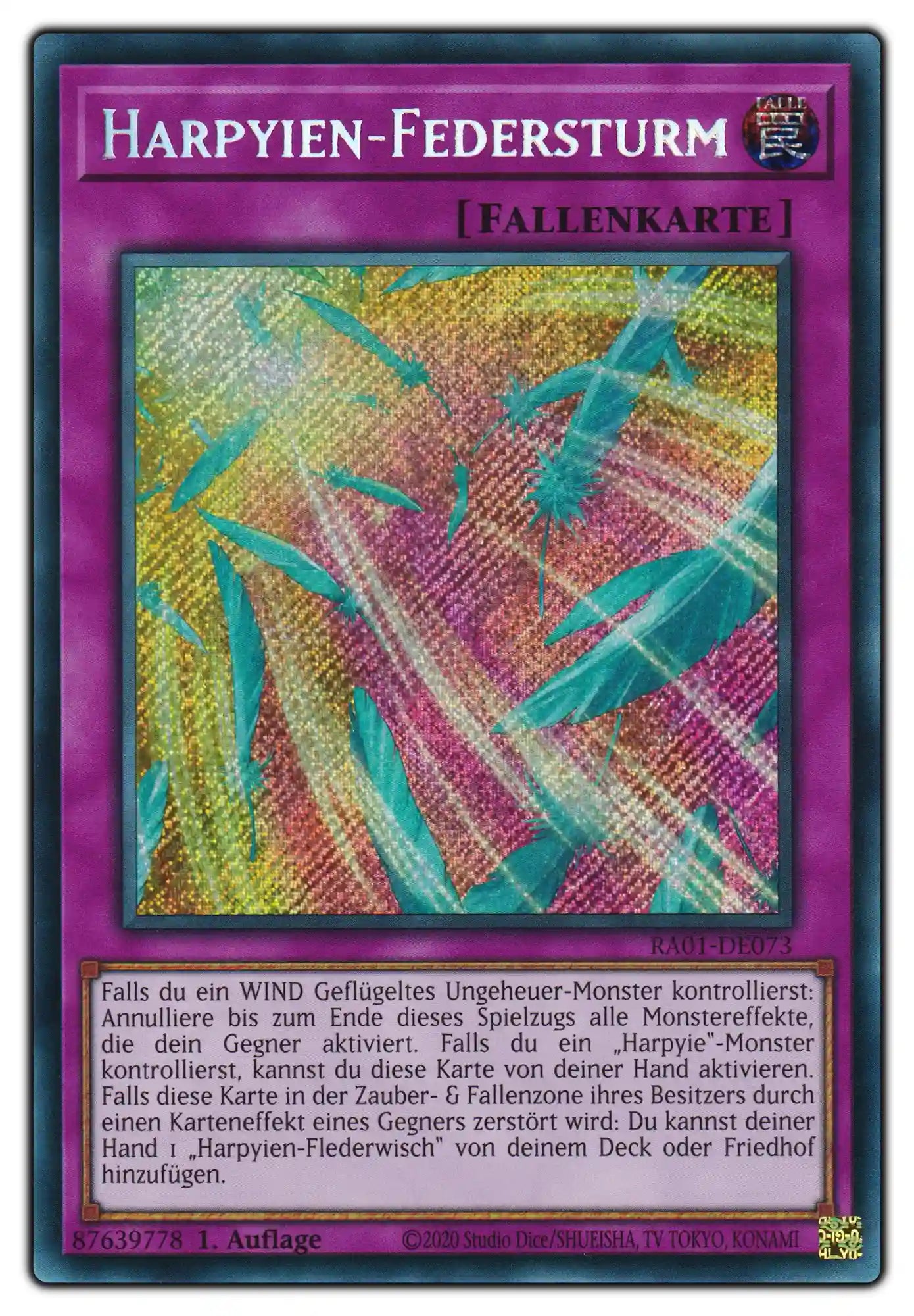 RA01-DE073 Harpyien-Federsturm Secret Rare