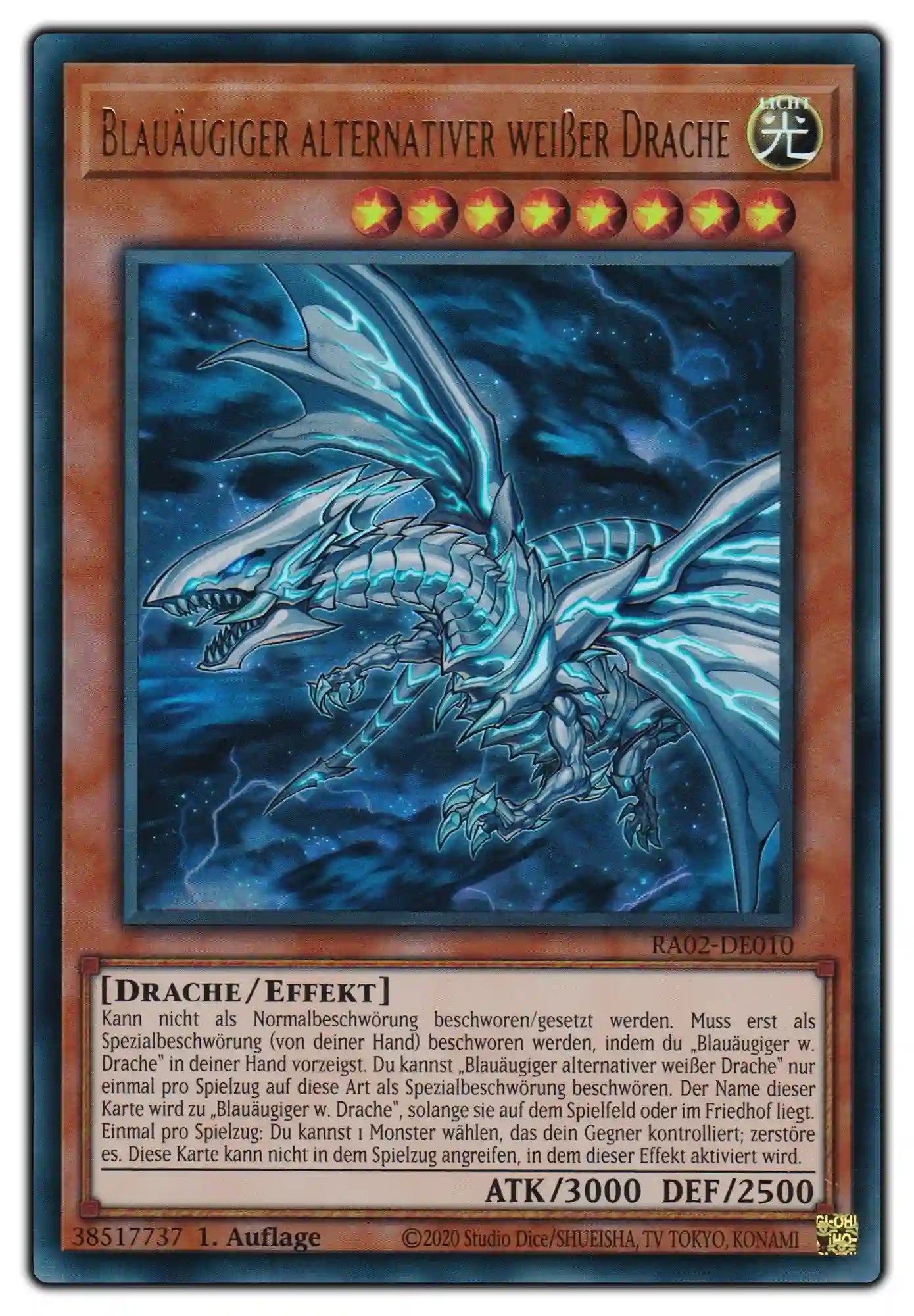 RA02-DE010 Blauäugiger alternativer weißer Drache Ultra Rare