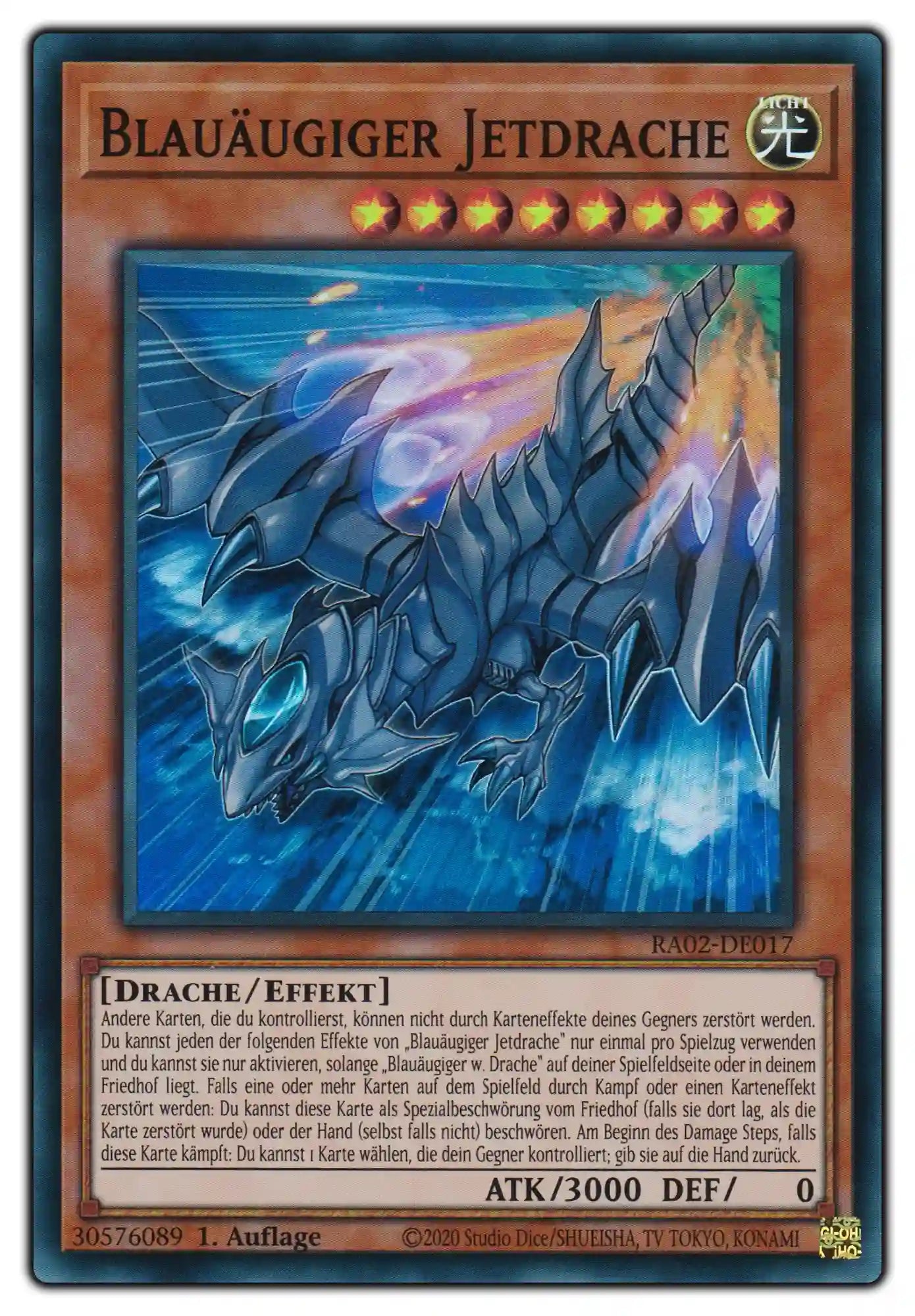 RA02-DE017 Blauäugiger Jetdrache Super Rare