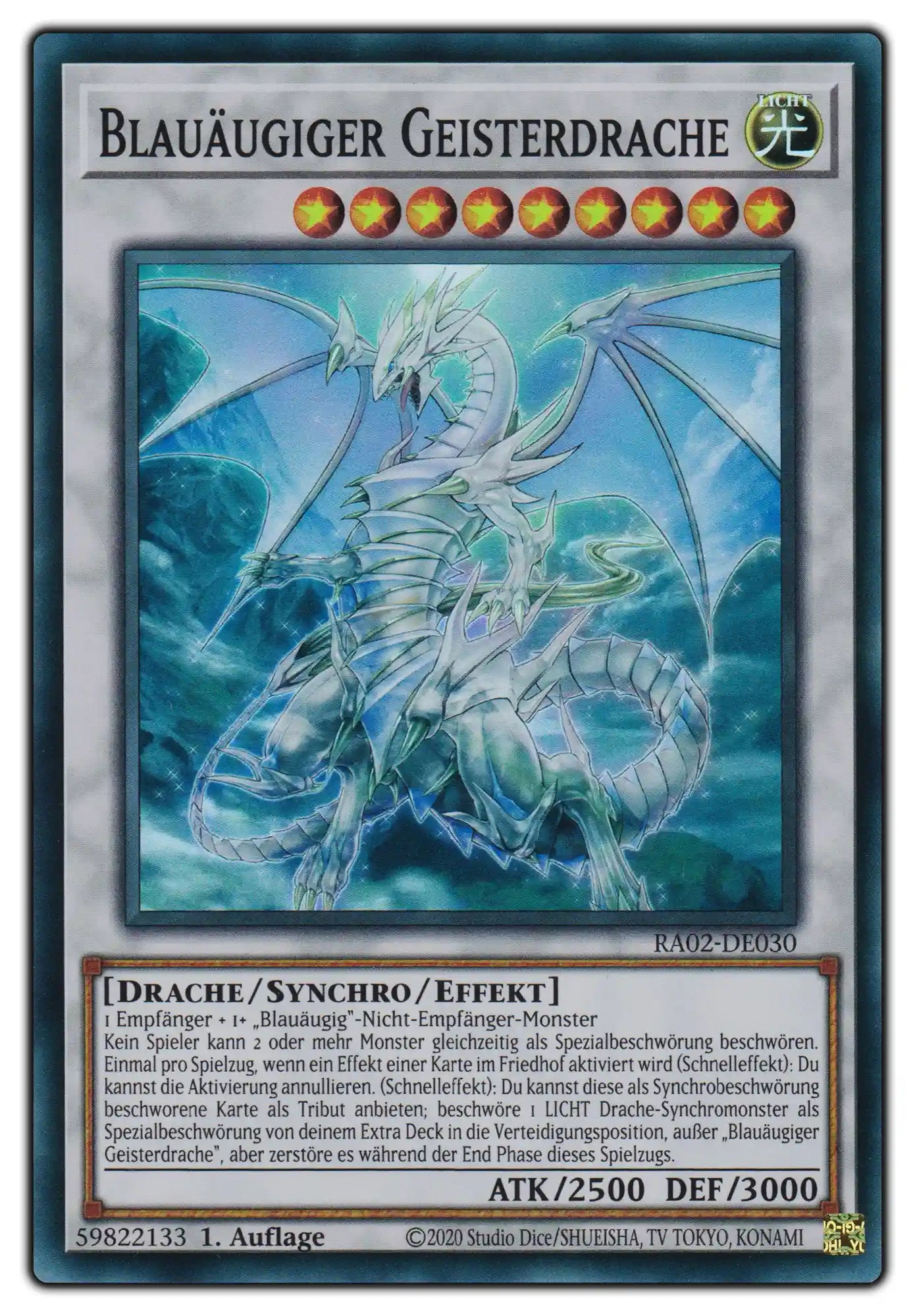 RA02-DE030 Blauäugiger Geisterdrache Super Rare