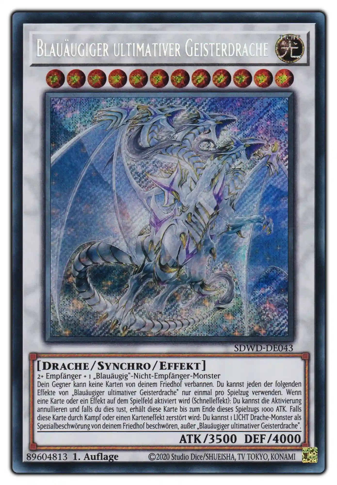 SDWD-DE043 Blauäugiger ultimativer Geisterdrache Secret Rare